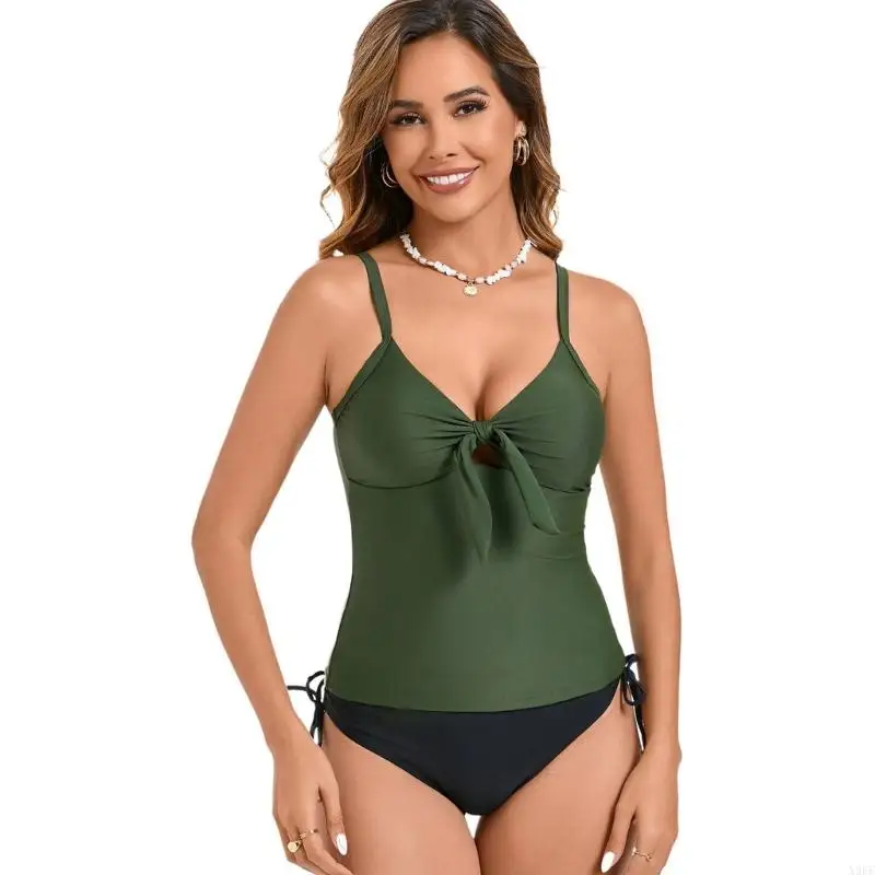 x9ff نساء من قطعتين من قطعتين السباحة مع V tankini و tankini وخصص عالي القابلة للتعديل حزام الكتف حزام الدعاوى