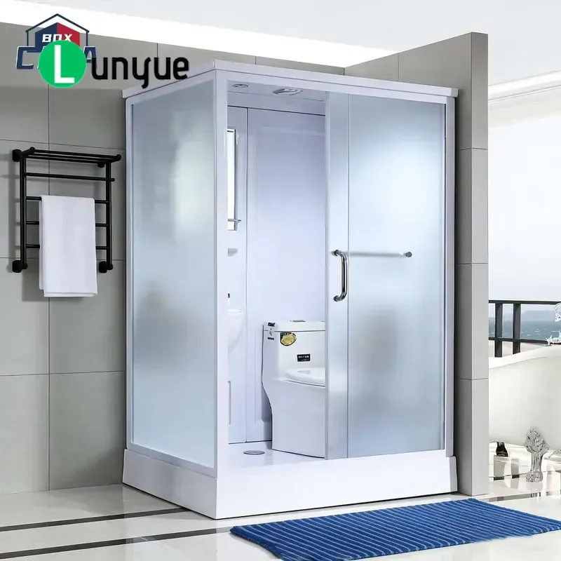 Modern Integrated Shower Room Wet and Dry Separate Bathroom Portable Cabin for Rural Home Use Space Saving Easy Install