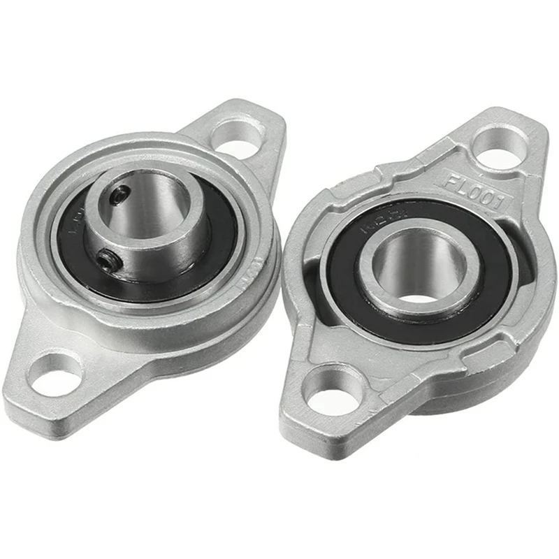 12Pcs KFL001 12Mm Zinc Alloy Self Aligning Pillow Block Flange Bearing Rhombic Bearing Housing