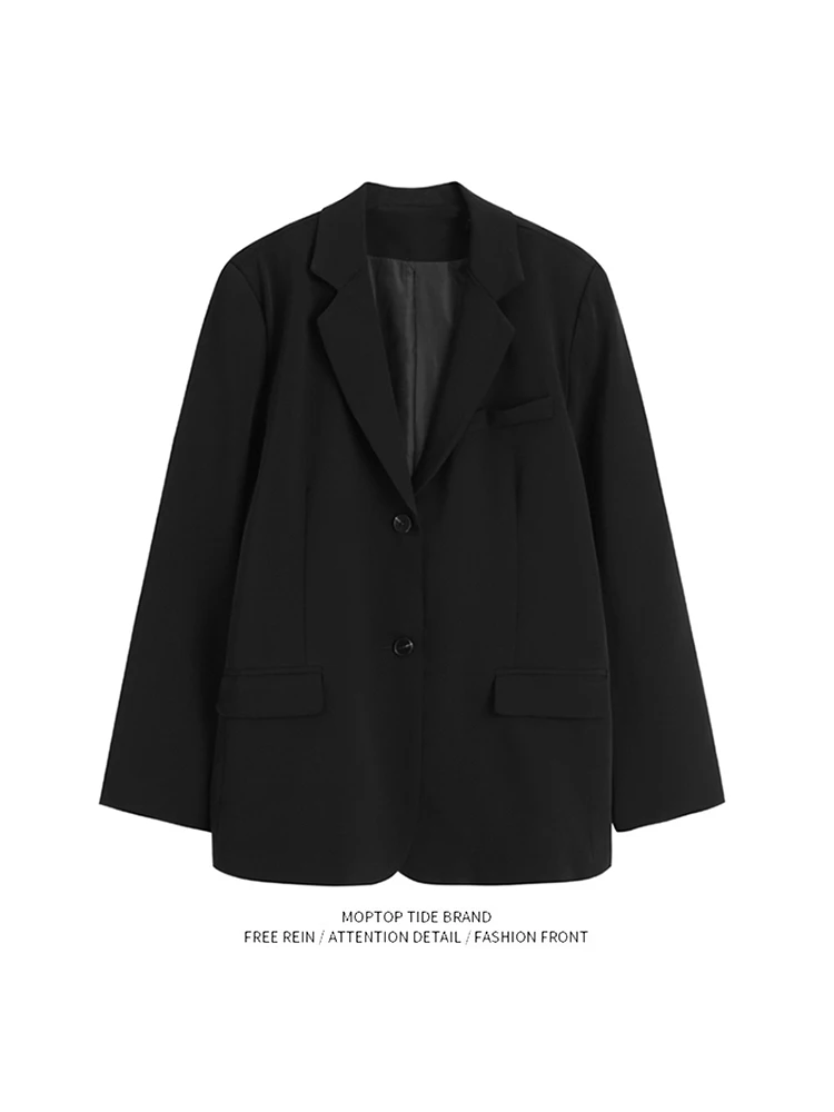 

Весна 2024, женский свободный костюм в стиле ретро, джат большого размера, корейский длинный свеч, модная верхняя одежда на молнии