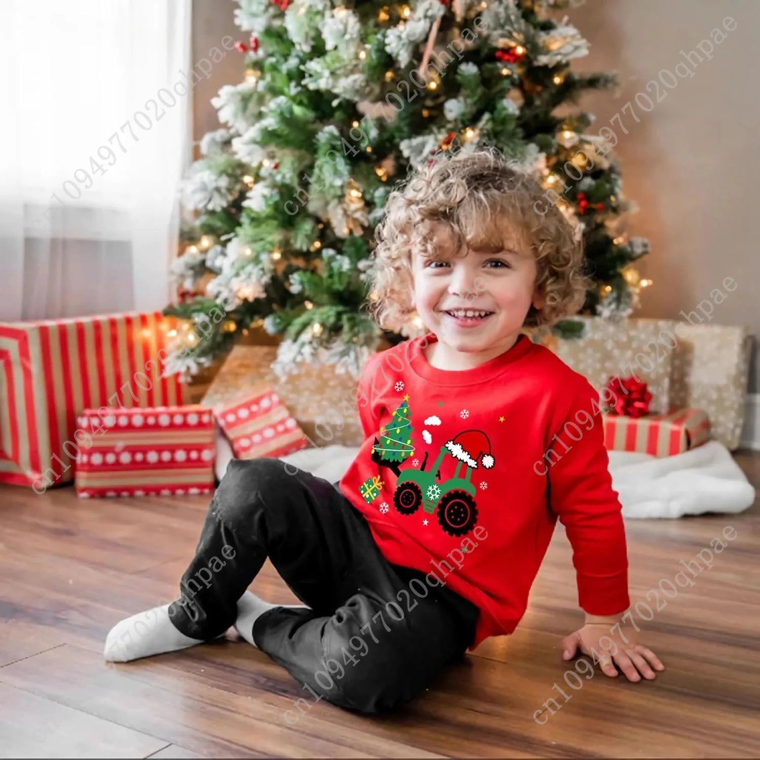 DDSOL طفل بنين بنات عيد الميلاد بلوزات الاطفال القبيح عيد الميلاد البلوز مضحك سانتا الرنة شاحنة قمصان بلايز 2-7 سنوات #2