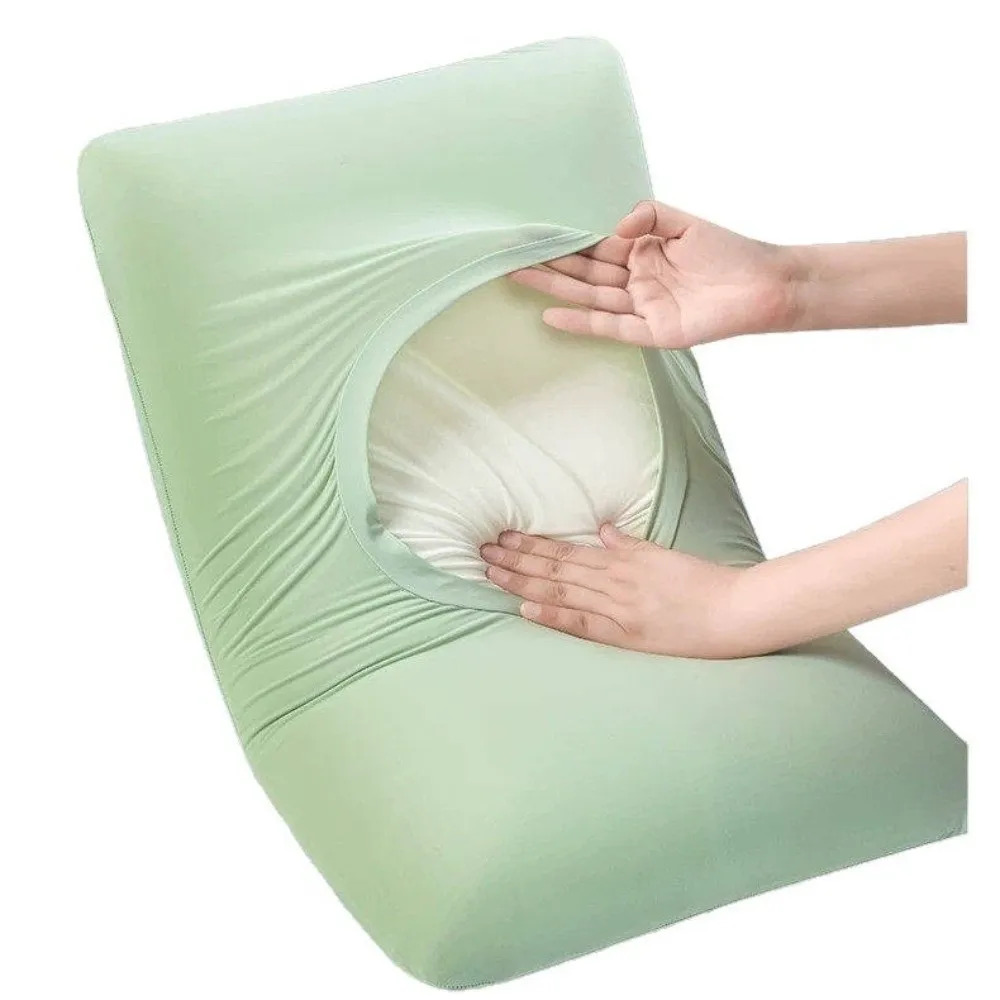 Solid Color Cooling Pillowcase Breathable Skin Friendly Pillowslip High Elasticity Stain-resistant Ice Silk Pillowcase Dormitory