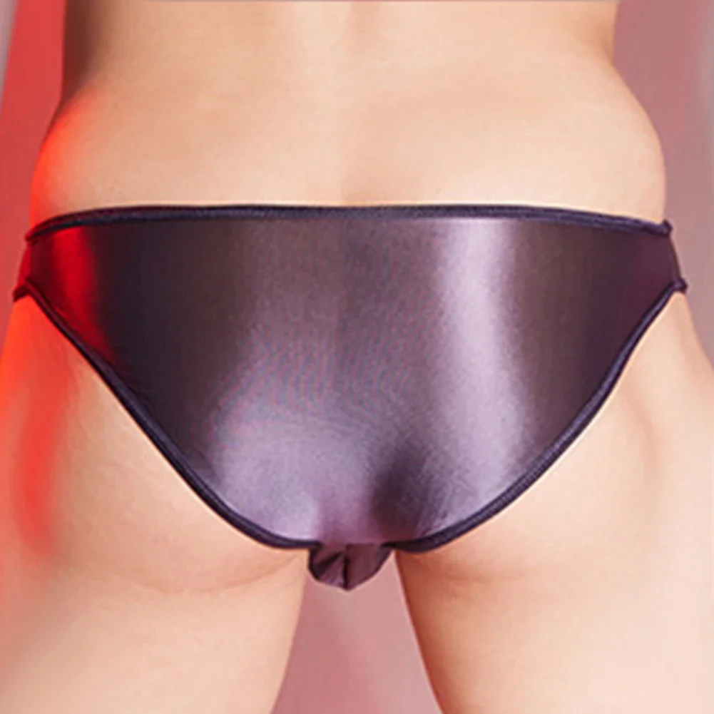 مثير الرجال النفط لامعة سراويل منخفضة الارتفاع الملابس الداخلية الملابس الداخلية المرنة ملخصات الملابس الداخلية