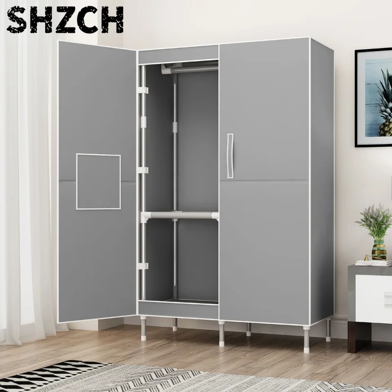 Simple wardrobe Strong and durable storage Dustproof fabric wardrobe Rental room Home bedroom Modern simple hanging wardrobe