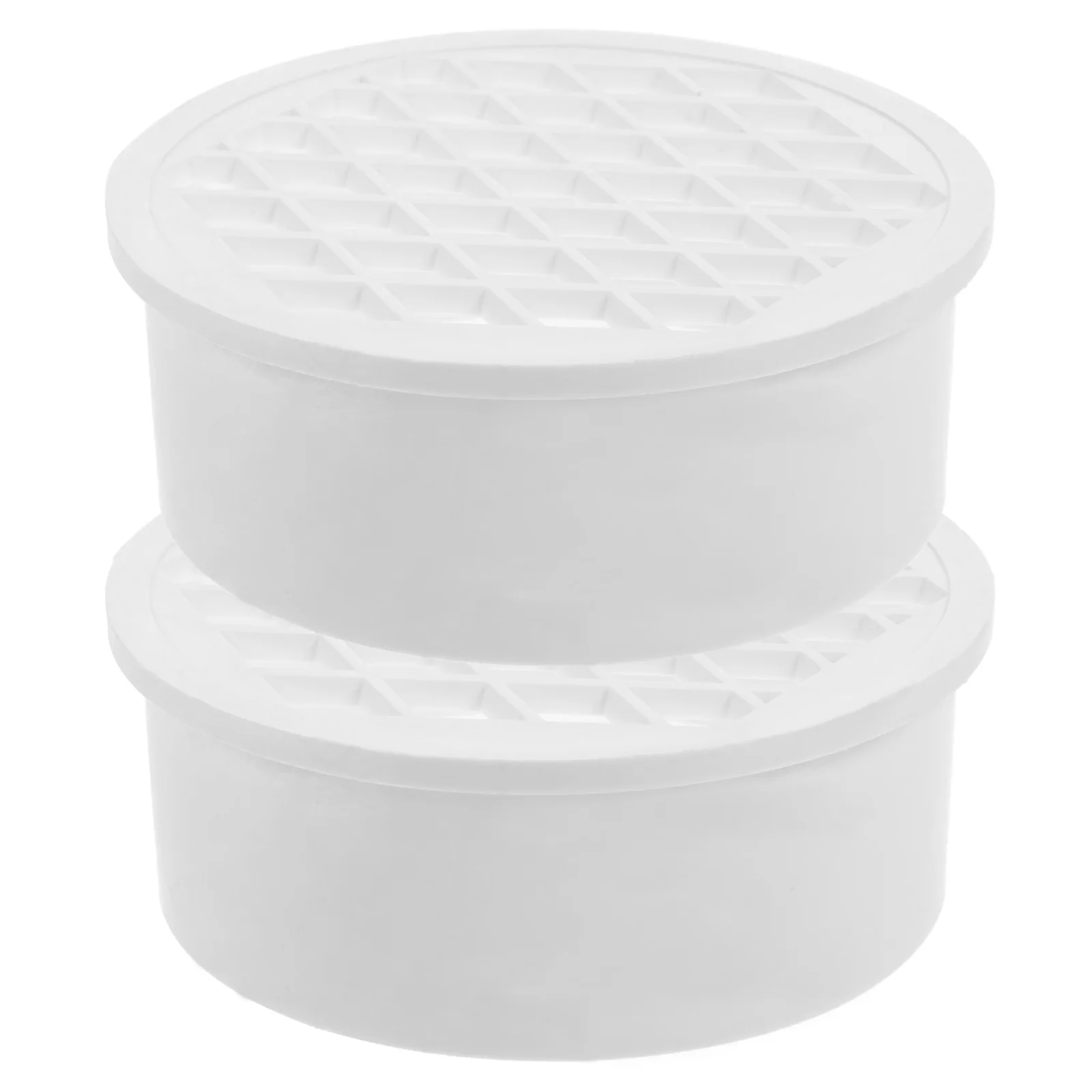 

2 Pcs Interpolated Floor Drain Filter PVC Balcony Anti-clogging Cover Design Water Drainage Outdoor Garden Roof