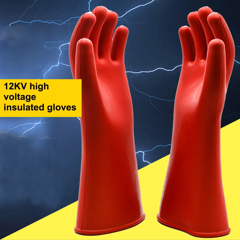 2023 Anti-electricity Protect Professional 12kv High Voltage Electrical Insulating Gloves Rubber Electrician Safety Glove