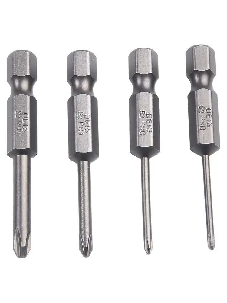 Brocas de destornillador eléctrico, vástago hexagonal de 4 piezas, 50mm, PH00 PH1 PH2