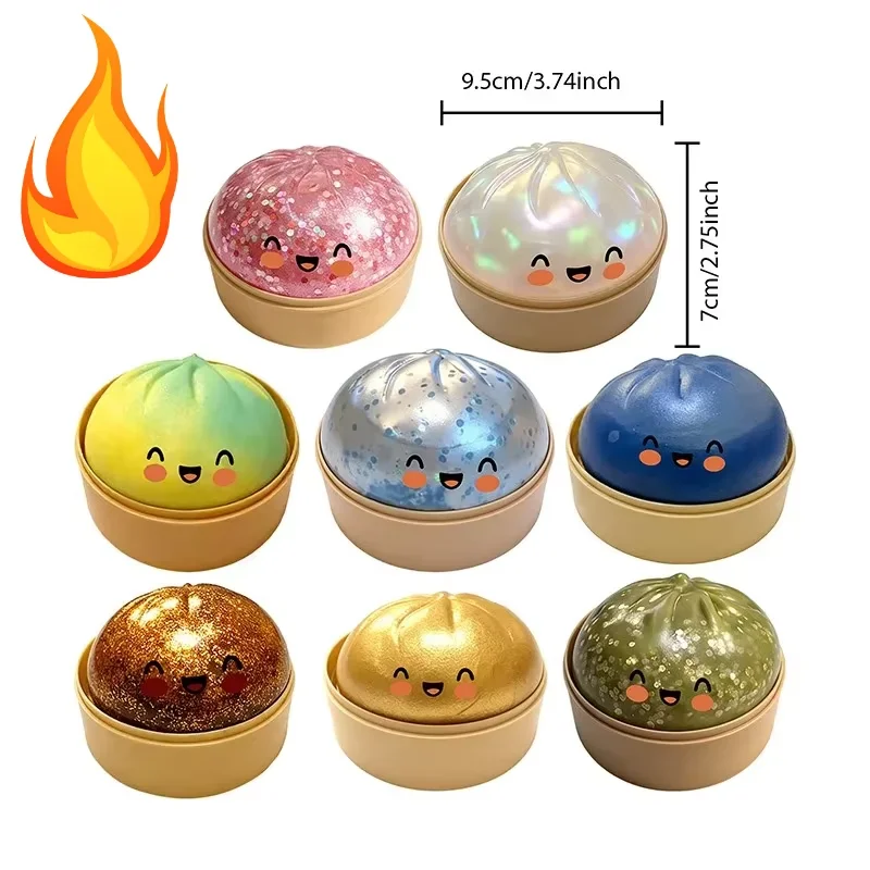 Simulation Flash Dumpling Pressure Ball Slow Rebound Soft Pinch Decompression Home Office  Decorat Children Adults Birthday Gift