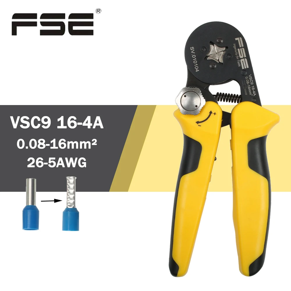 Hand tools VSC9 16-4A mini-type self-adjustable crimping plier fasen tool Special 23-5AWG Tweezers Knife Hexagonal crimp