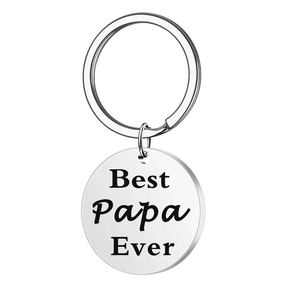 Father Step Dad Gift Keychain, Christmas Dad Papa Gift Ideas From Daughter Son Kids