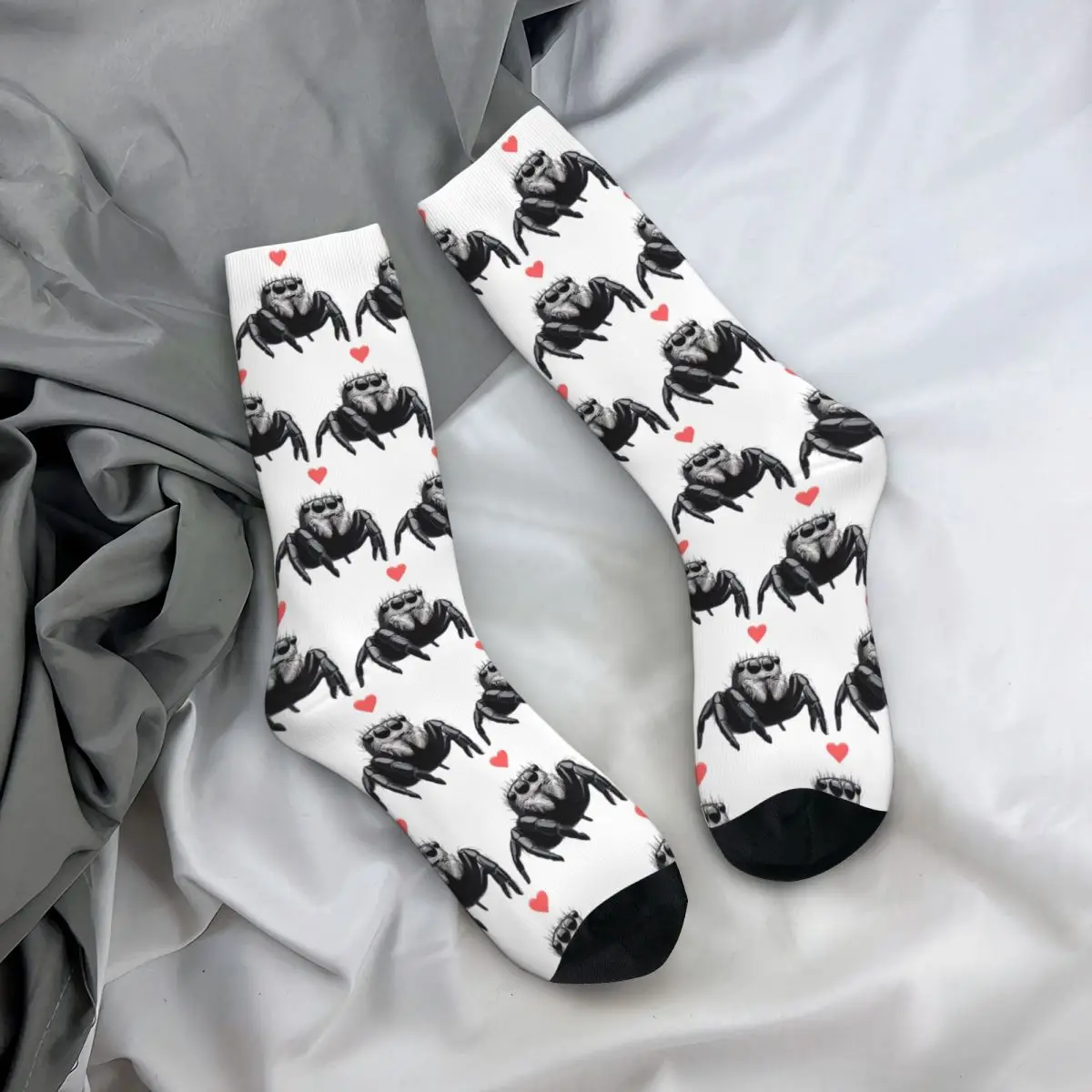 

All Seasons Crew Stockings Cute Jumping Spider Of Love Socks Crazy Hip Hop Long Socks for Men Women Christmas Gifts