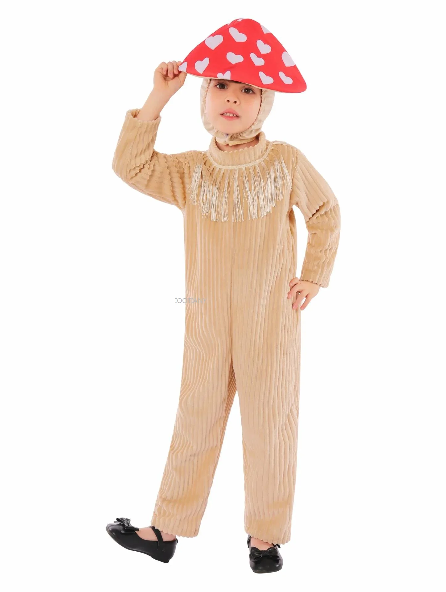 

Iootiany Boys Plant Mushroom Role Play Costume Halloween Children's Jumpsuit Headgear Fancy Party Stage Performance Costume 2025