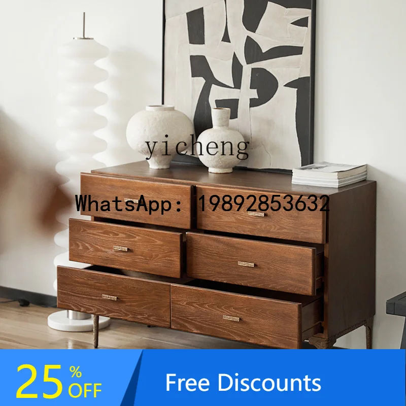 

vacation-style six-chest cabinet ash wood solid wood medieval storage locker living room bedroom