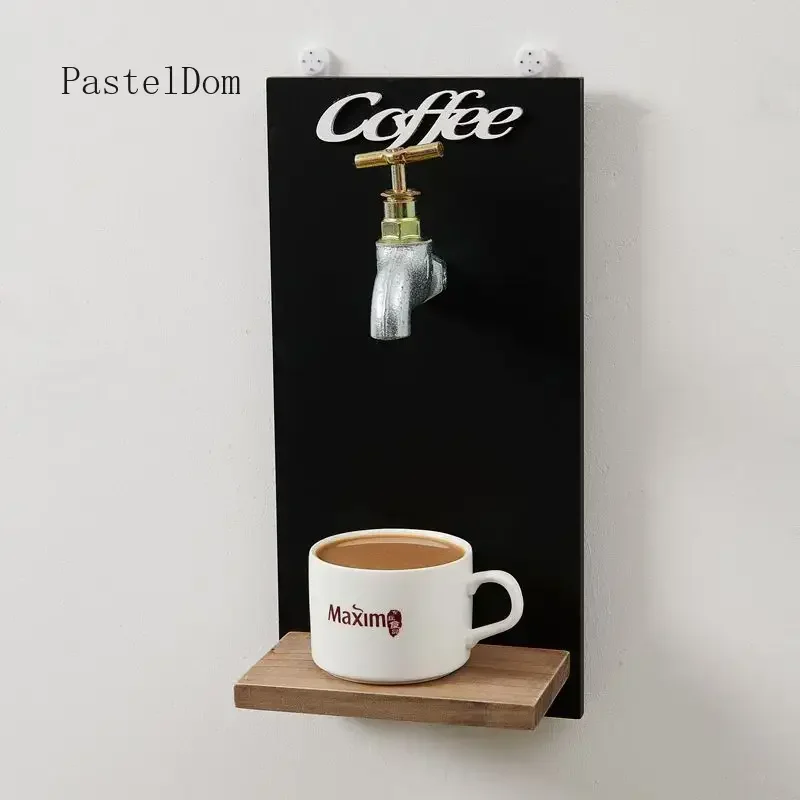 Faucet Shaped Wooden Coffee Wall Hanging, Creative Selfie Spot Decor, Cozy Vibe Wall Art for Cafe & Coffee Shop Interior