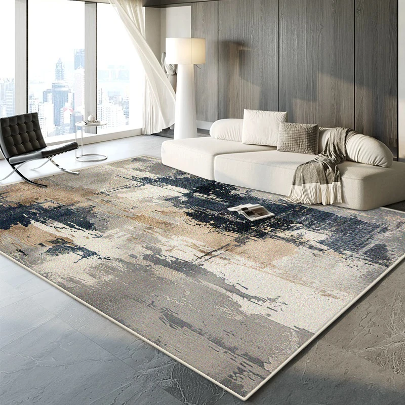

Современный абстрактный художественный стиль Гостиная Ковер Простой декор Домашний диван Большие коврики Спальня Кабинет Моющиеся фланелевые напольные коврики 러그