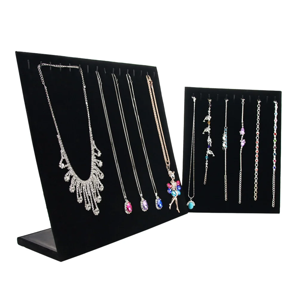 

Foldable Necklace Display Stand Organizer Jewelry Store Personal Use Heavy Duty Fabric Scratch Proof Collapsible Lightweight