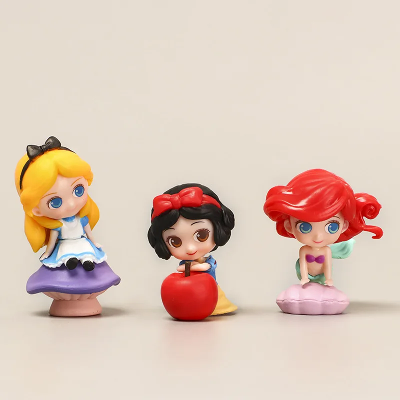 

3pcs/Set Disney Princesses PVC Model Snow White Cinderella Ariel Belle Western Animiation Figurines Kids Toys Cake Decoration