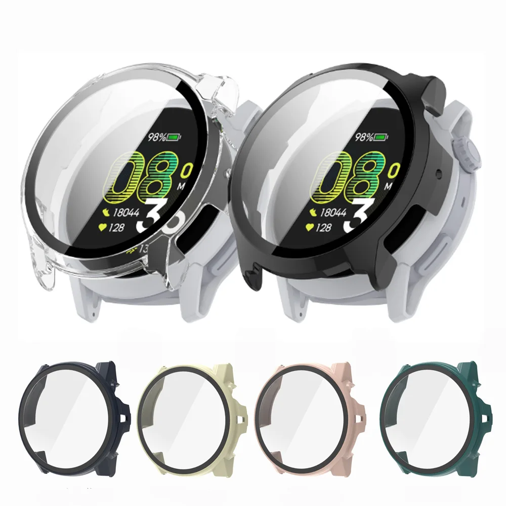 Twarda szklana folia ochronna na ekran, etui z ramką do smartwatcha Coros Pace 4/Apex 4 46mm 42mm, ochronny bumper na zegarek