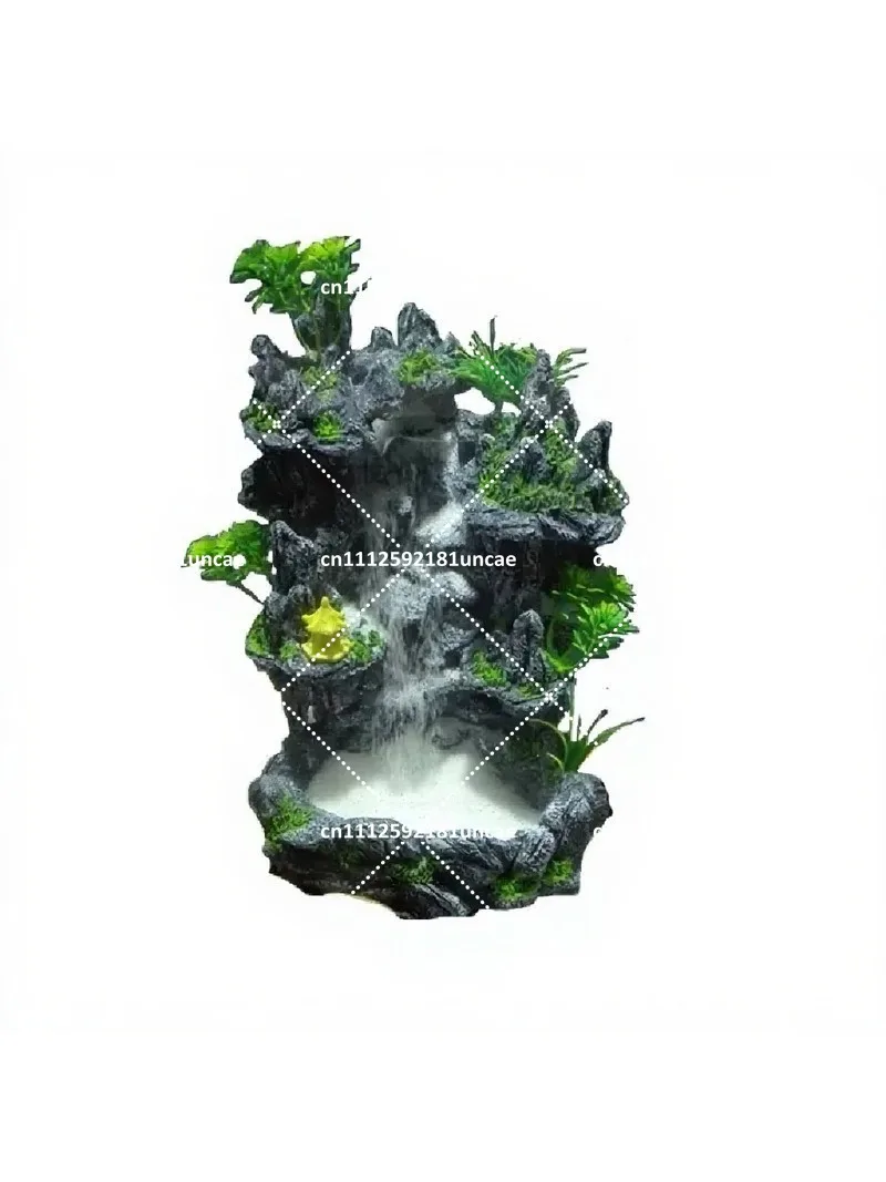 Aquarium Decoration Grass Carp Figurine Tank Quicksand Waterfall Rockery DIY Landscaping Kit