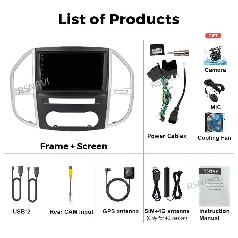 Android 16 Qualcomm For Mercedes Benz Vito 3 W447 2014 - 2020 Carplay GPS Navigation Multimedia Video Car Radio Stereo Head Unit