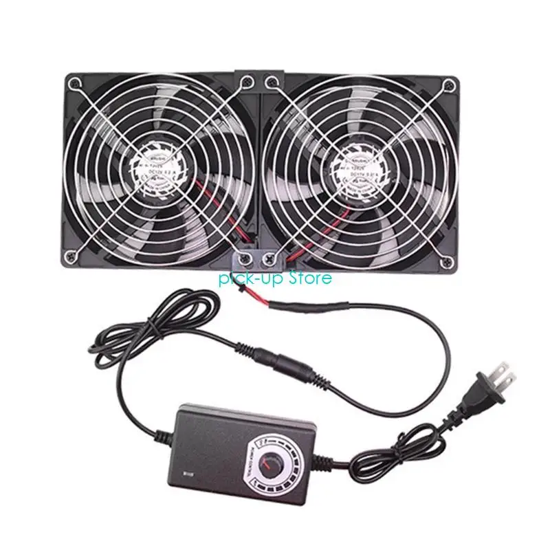 Wentylatory USB do komputera, podwójne 120mm, 100-240V, wentylatory USB, 20CFM, duże wentylatory chłodzące do routera, modemu, odbiornika, serwera, szafy, kabinety.