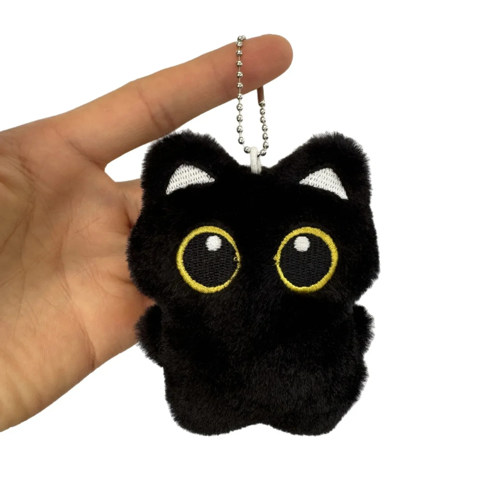 Mini Cute Black Cat Plush Toy Cartoon Kitten Keychain Backpack Decoration Accessories Soft Stuffed Doll Birthday Christmas Gifts