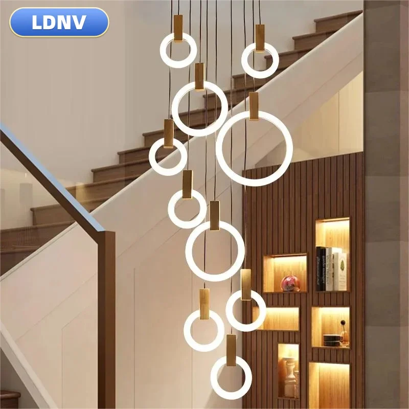 

Modern home decor led lights pendant light lamps forstaircase Chandeliers for living room hanging light indoor lighting