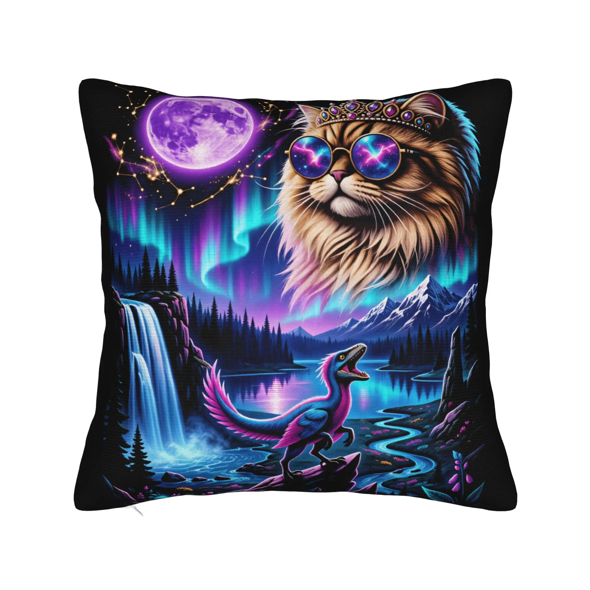 This Is An Outrage Funny Princess Cat Dinosaur Donut Meme Pillowcases   Pillow Case For Chair Sofa Home Decor Soft Pillow Cover