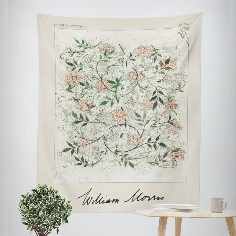 Abstract Plant Illustration Tapestry Morandi Ins Style Bedroom Decorative Cloth Cafe Art Background Wall Cloth 150X200CM