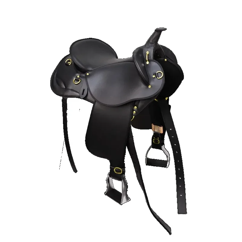 

Rugged Western Saddle Durable Ventilated Balanced Seat Design Black Brown Color Comfortable for Long Hours of Riding
