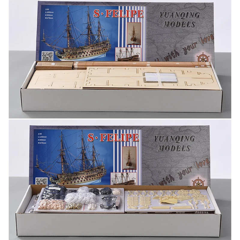 1/50 Ship Model St. Philip Sailing Model Assembly Kit Diy European Sailing Decoration Model Kit Crafts First-class Battleship