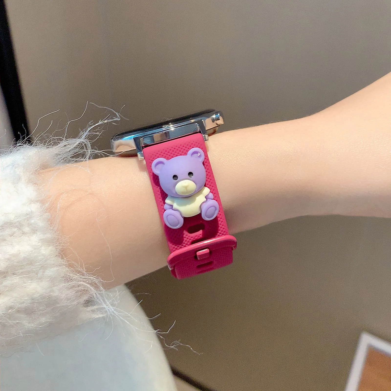 Silicone Loop band hot pink For Samsung Galaxy Watch 7 FE 5 Pro 4 6 classic 44mm 40mm sport bracelet correa Galaxy Watch 7 Strap