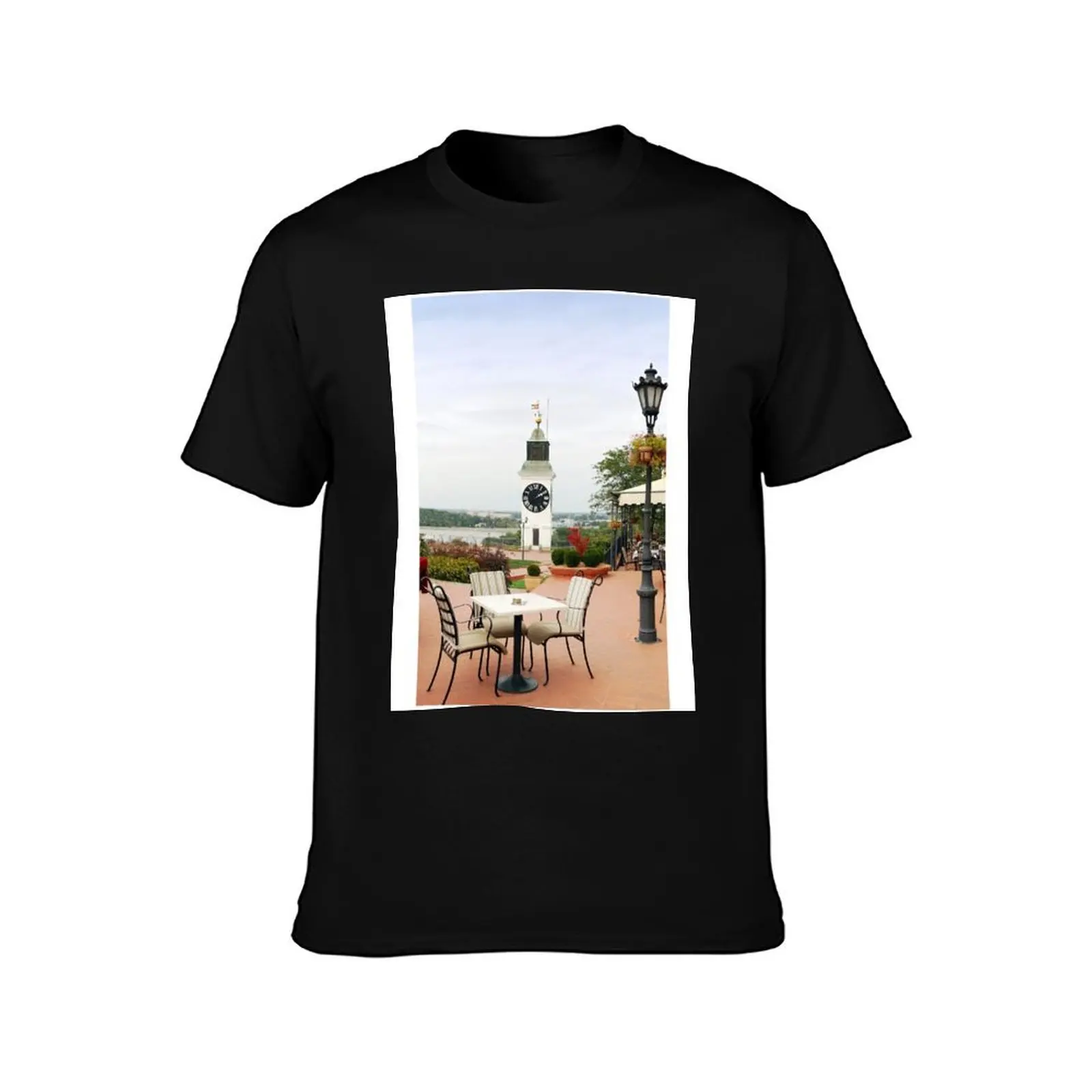 tower clock in Serbia old town Petrovaradin T-Shirt Independence Day Short Sleeve T-Shirt