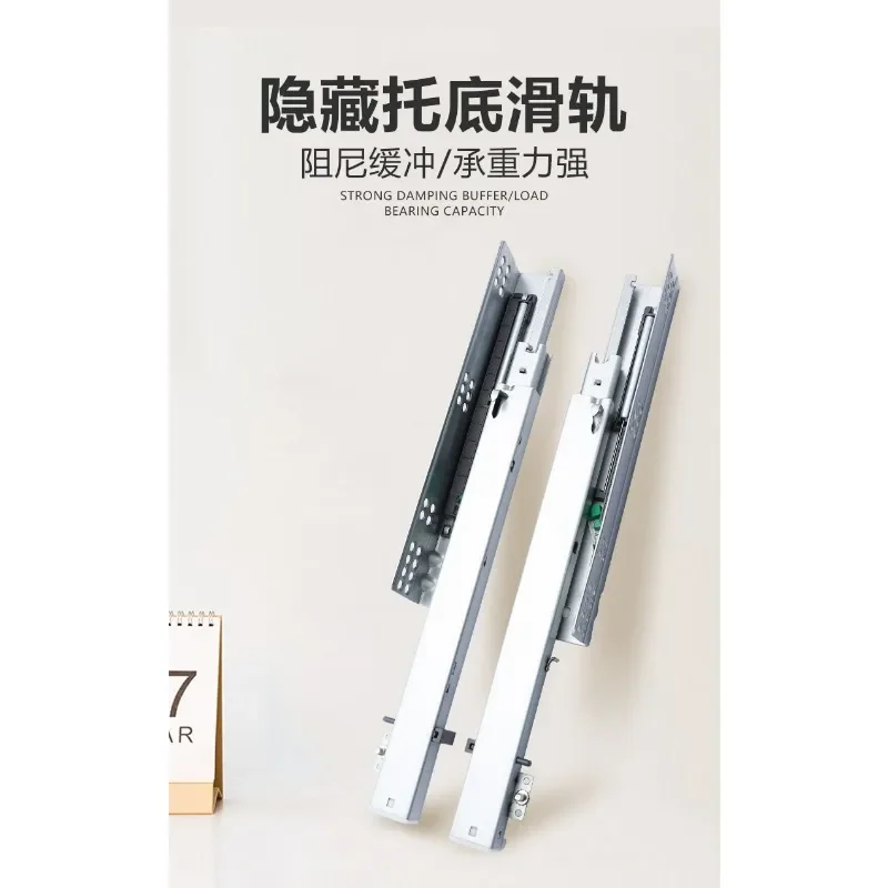 25kg Push Open Under Mount Drawer Slides – Soft Close Hidden Cabinet Slides with Rebound, 1 PairGoods in stock