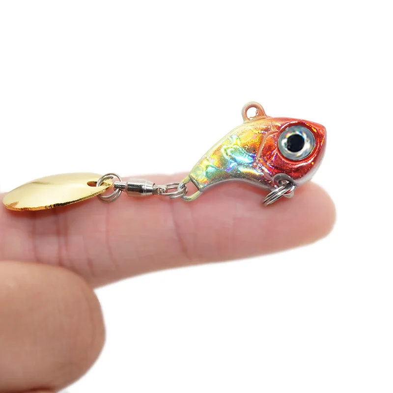 New Arrival 1 sztuk 5g/7g/10g Metal VIB Fishing Lure Spinner tonący obrotowy łyżka Pin Crankbait cekiny przynęty wędkarskiego