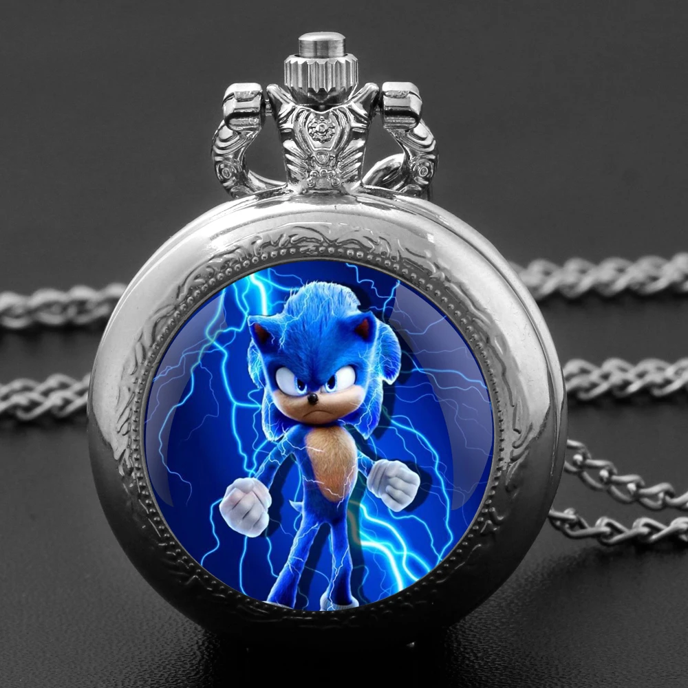 

Classic Cartoon Glass Dome Pocket Watch with Chain Necklace Vintage Quartz Pendant Watches Mens Women Gift