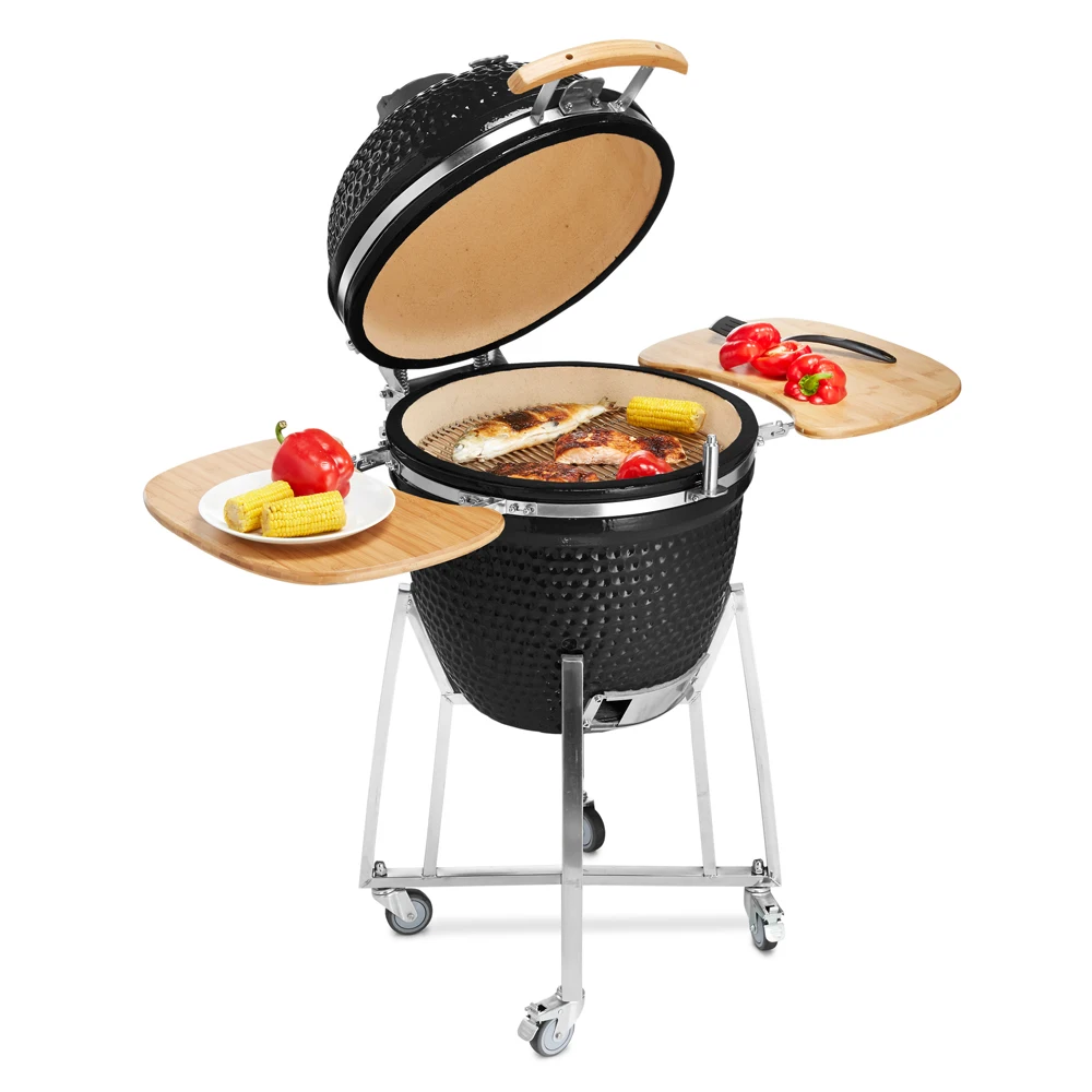 STEEL EGG BBQ 21 29 Inch China Manufacturer Classic Parrilla Charcoal Smoker Outdoor Camping Asadores Ceramic BBQ Kamado Grill
