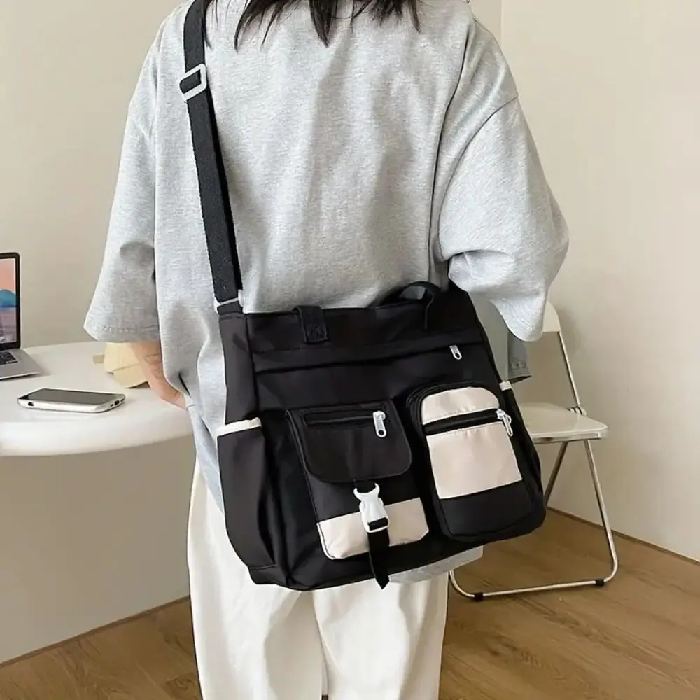 Portable Nylon Canvas Tote Bag Academy Style Harajuku Student School Bag Large Capacity Handbag Japanese Shoulder Bag Outdoor