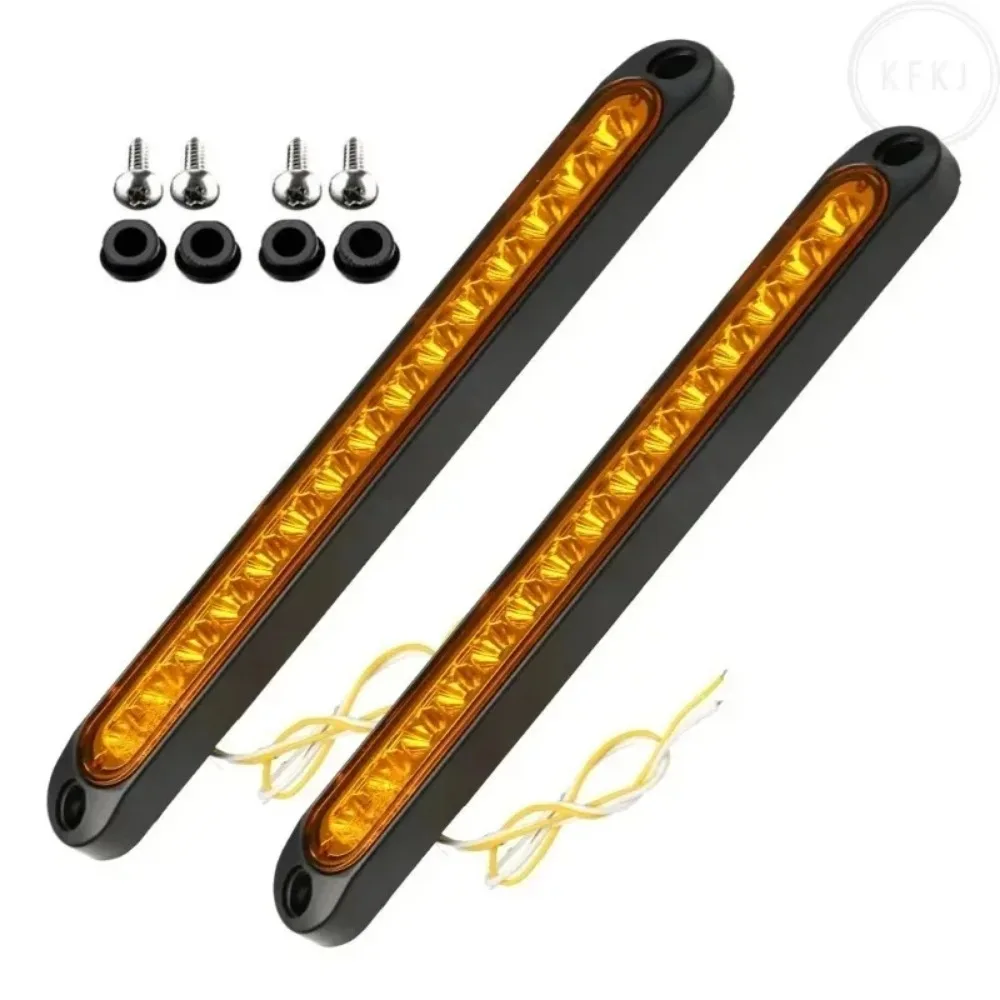 4PC 12V-24V 15 LED Universal LED Tail Rear Lamp Bar Strip for Trailer Truck Lorry Pickup Turn Stop Brake Lights