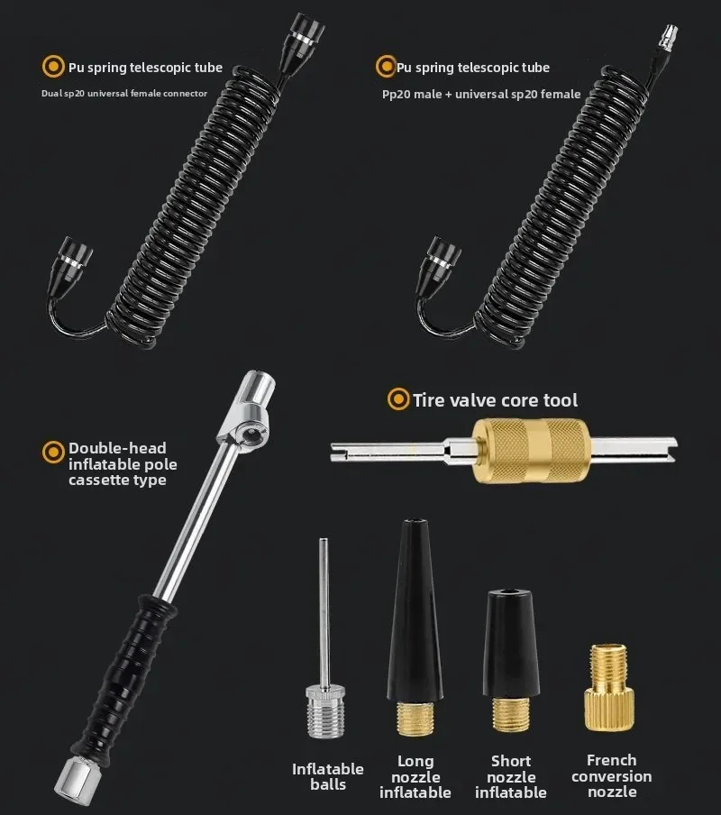 Able High Precision Automotive Tire Inflation Pressure Gauge Stainless Steel Tube Digital Display Tire Pressure Gauge