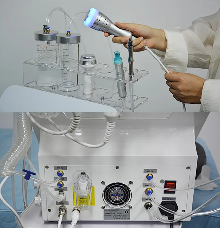 Machine faciale Hydra Dermabrasion 4 en 1, élimination des points noirs sous vide, épluchage des diamants, marteau froid et nettoyage en profondeur ultrasonique