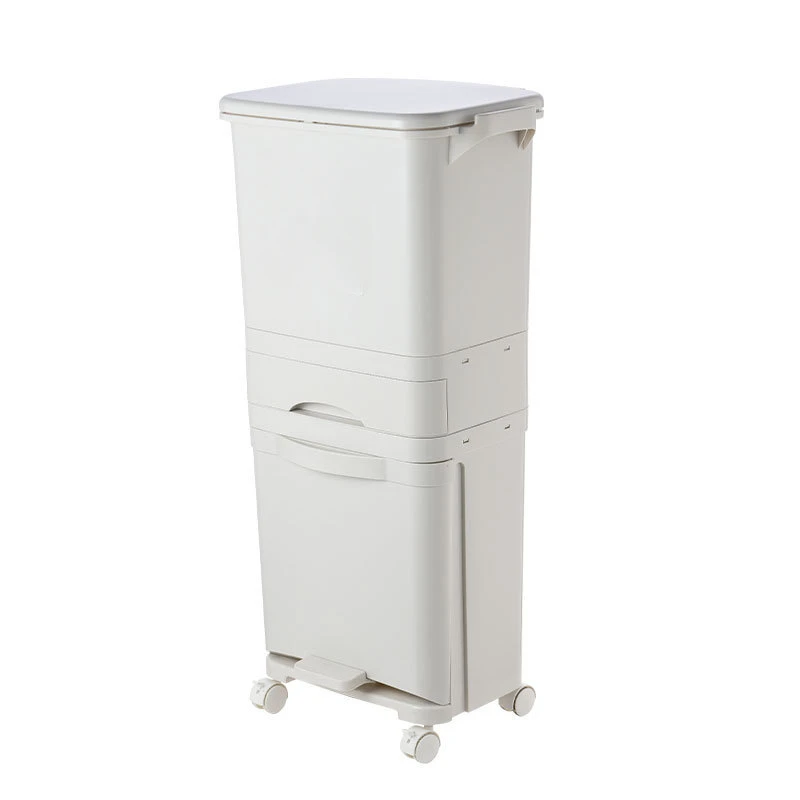 

Household dry wet separation kitchen dedicated double-layer large capacity classification garbage bin