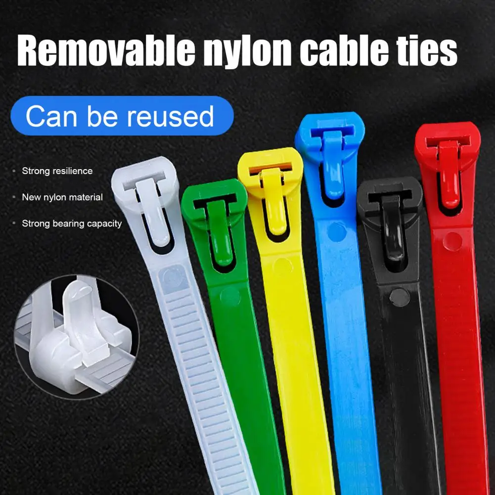 

Reusable Wire Ties Heavy Duty Self-locking Nylon Cable Ties for Home Office Workshop Indoor Outdoor Use 100pcs Adjustable