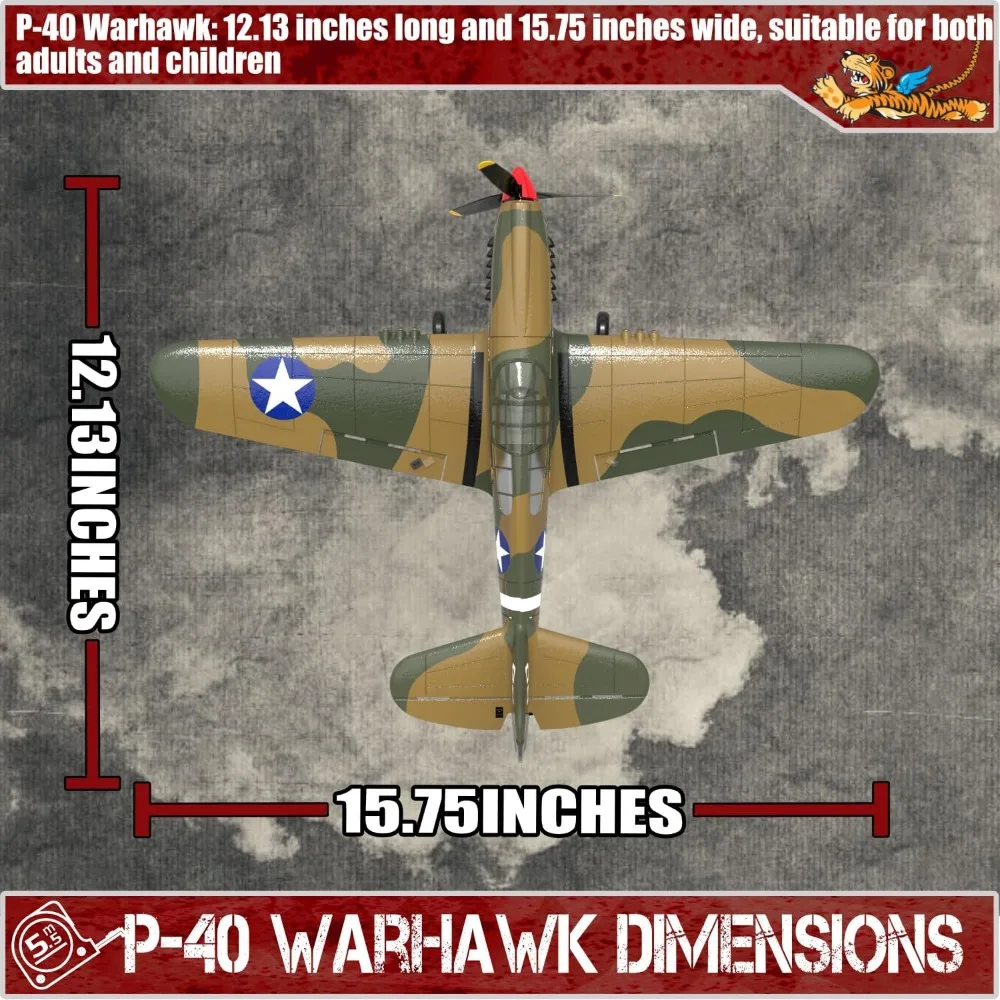 Aereo RC Warhawk P-40 a 4 canali con stabilizzazione Xpilot per principianti e adulti - Pronto per volare