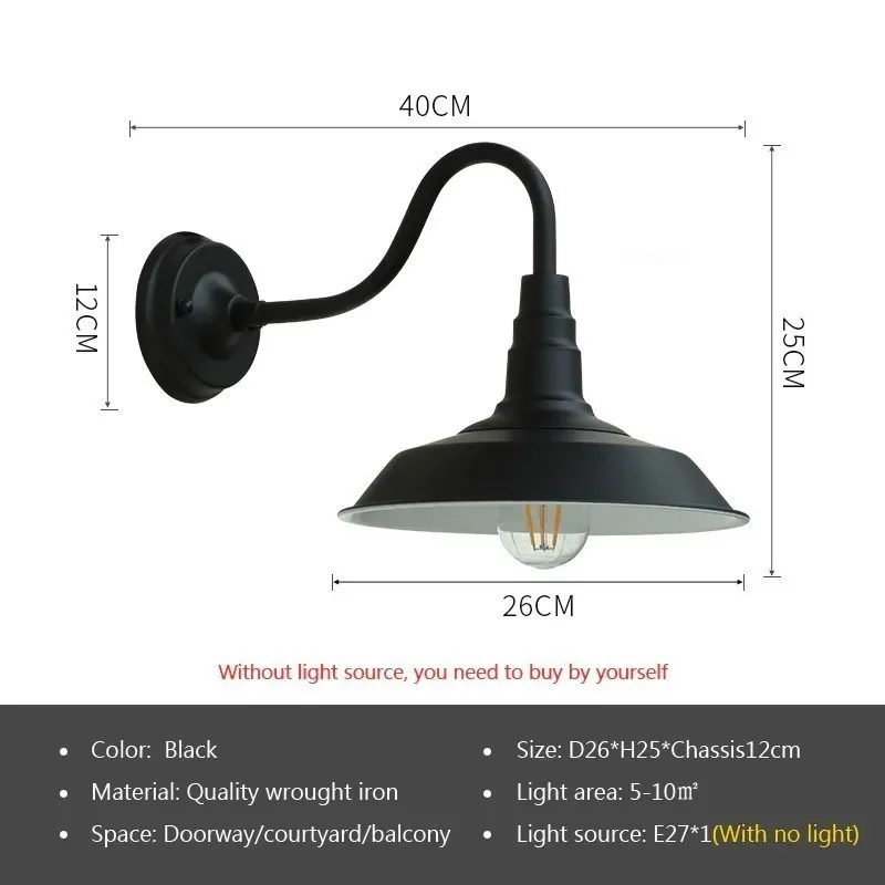 Vintage Waterdichte Wandlamp Outdoor Lamp Voor Balkon Deuropening Binnenplaats Gang Tuin Industriële E27 Sconces Verlichting Armatuur