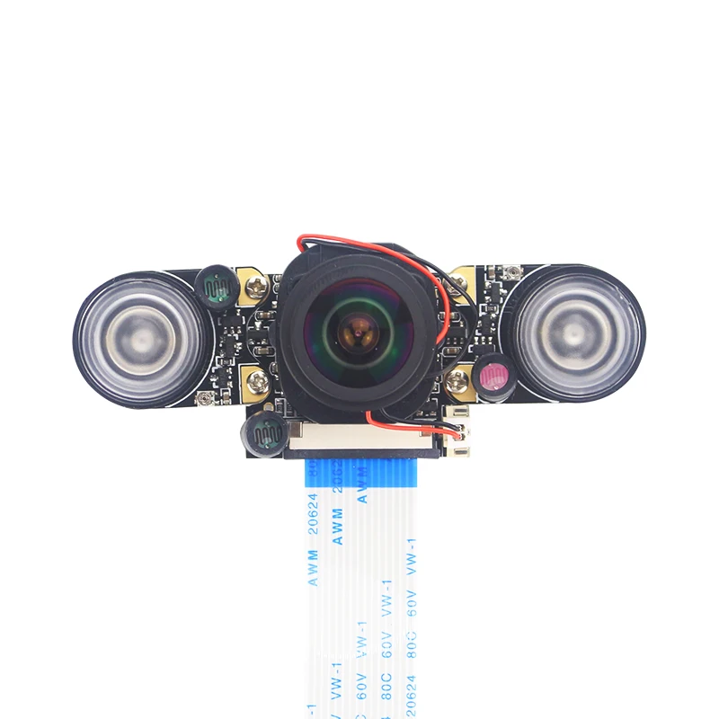 Raspberry Pi 4 Night Vision Fisheye Camera Module 5MP OV5647 IR CUT Camera with Infrared Lights for Raspberry Pi 4B 3B+ 3B