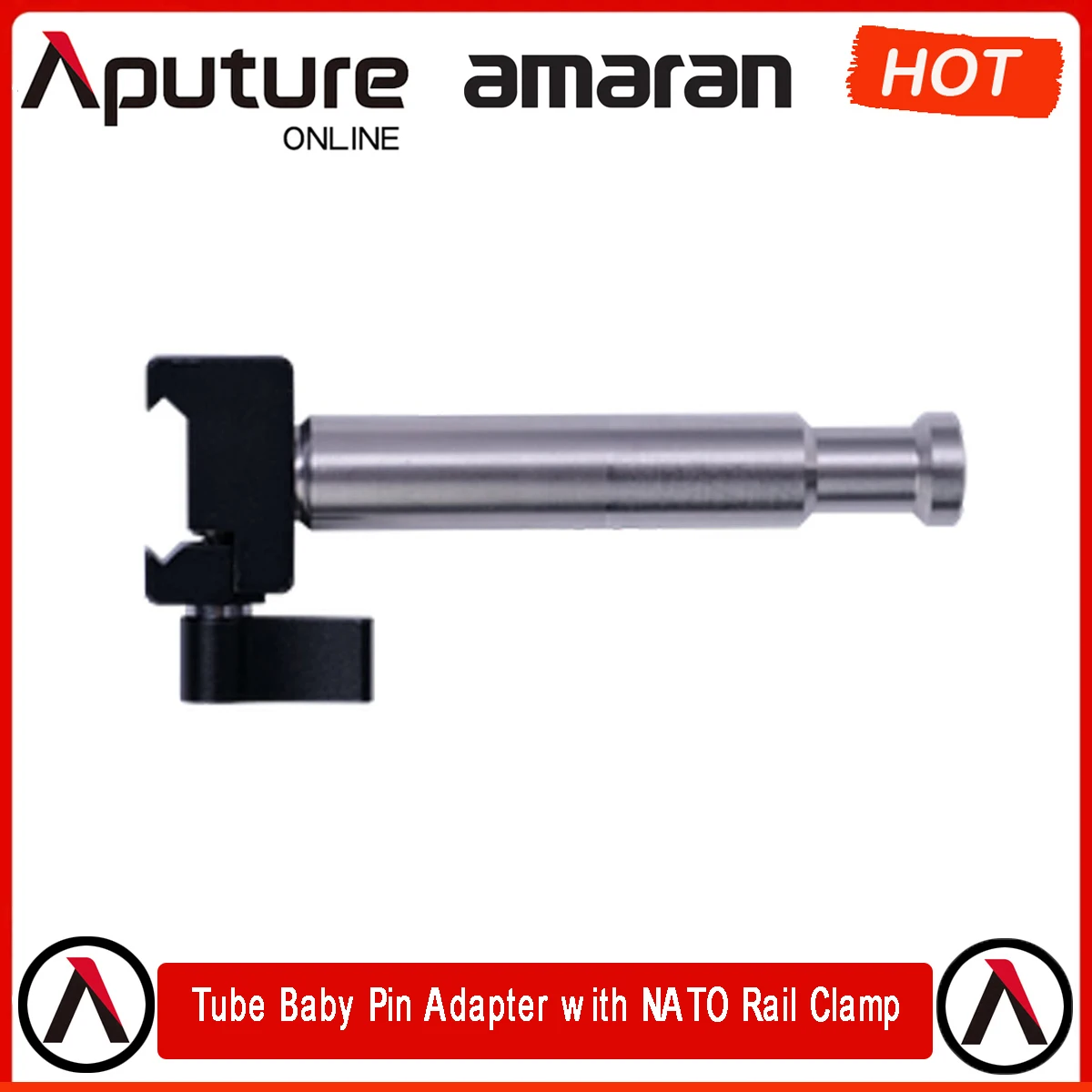 Aputure Baby Pin Adapter to NATO Rail Clamp,Compatible with Amaran T2c T4c Tube Lights