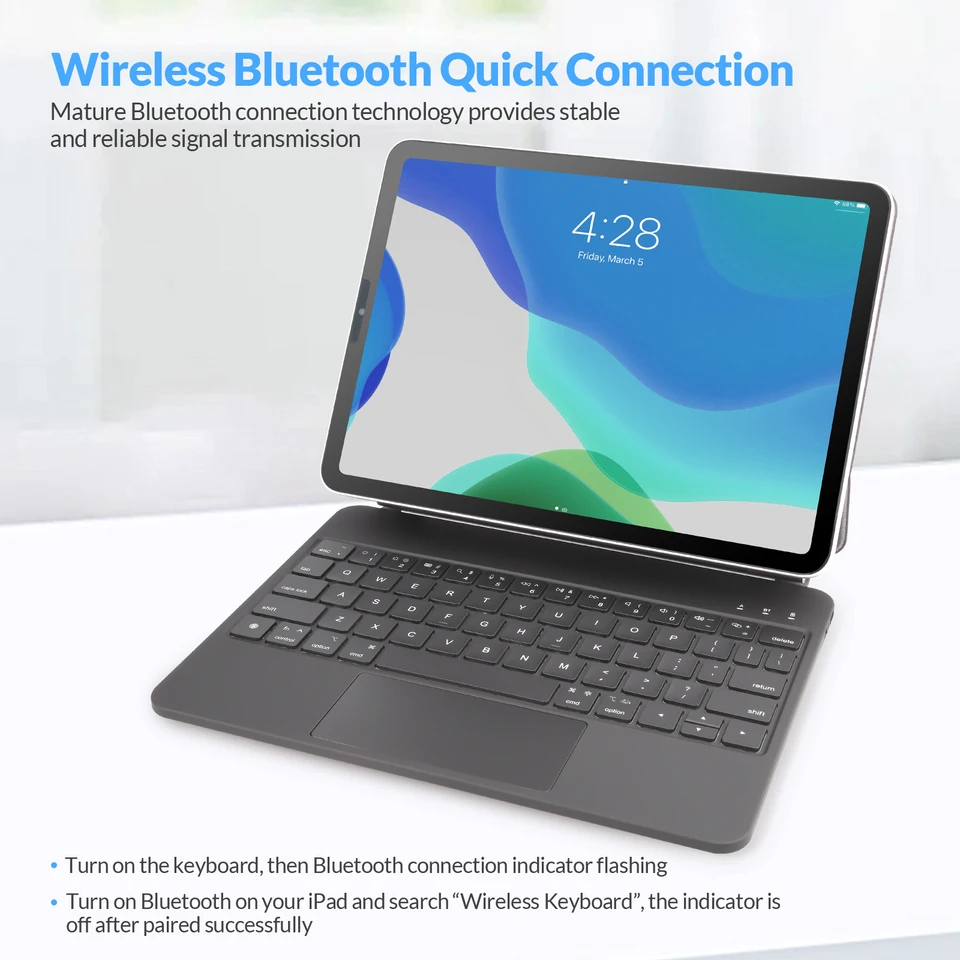 Rii-iPad Pro,Air 5, Air 4,Hl128,2018-2022用の魔法のキーボード