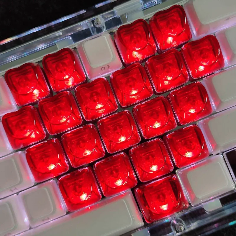 21Keys Mechanical Keyboard Keycaps Love keycap for 60/61/68/104 Side Engraved Translucent Customized Gaming Keyboard Accessories