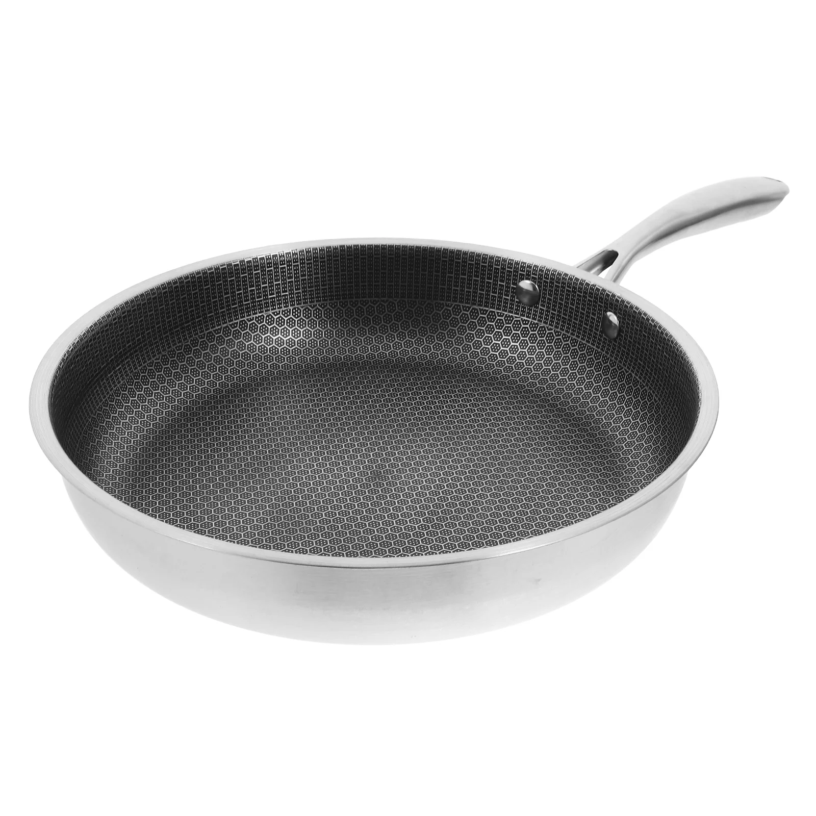 

Stainless Steel Wok Fry Pans for Cooking Kitchen Cookware Honeycomb Non-stick Frying Egg